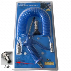 Portable Air Duster Blow Gun Set - Pneumatic Dust Removal Tool Kit with Plastic Air Pipe (Asia type)