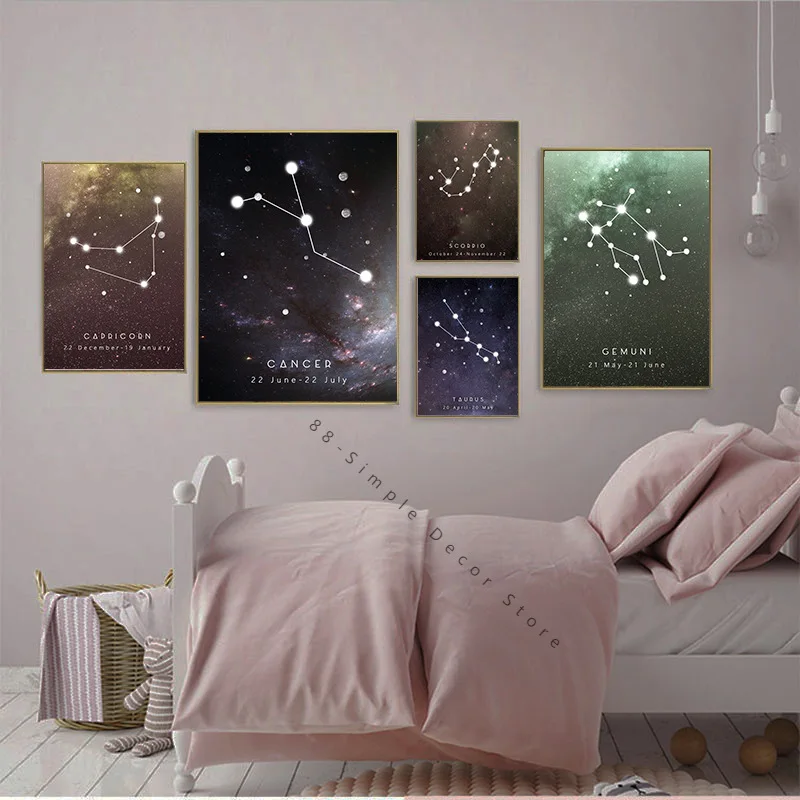 

Minimalist Constellation Frames Astrology Signs Canvas Painting Posters And Prints Wall Art Pictures For Living Room Home Decor