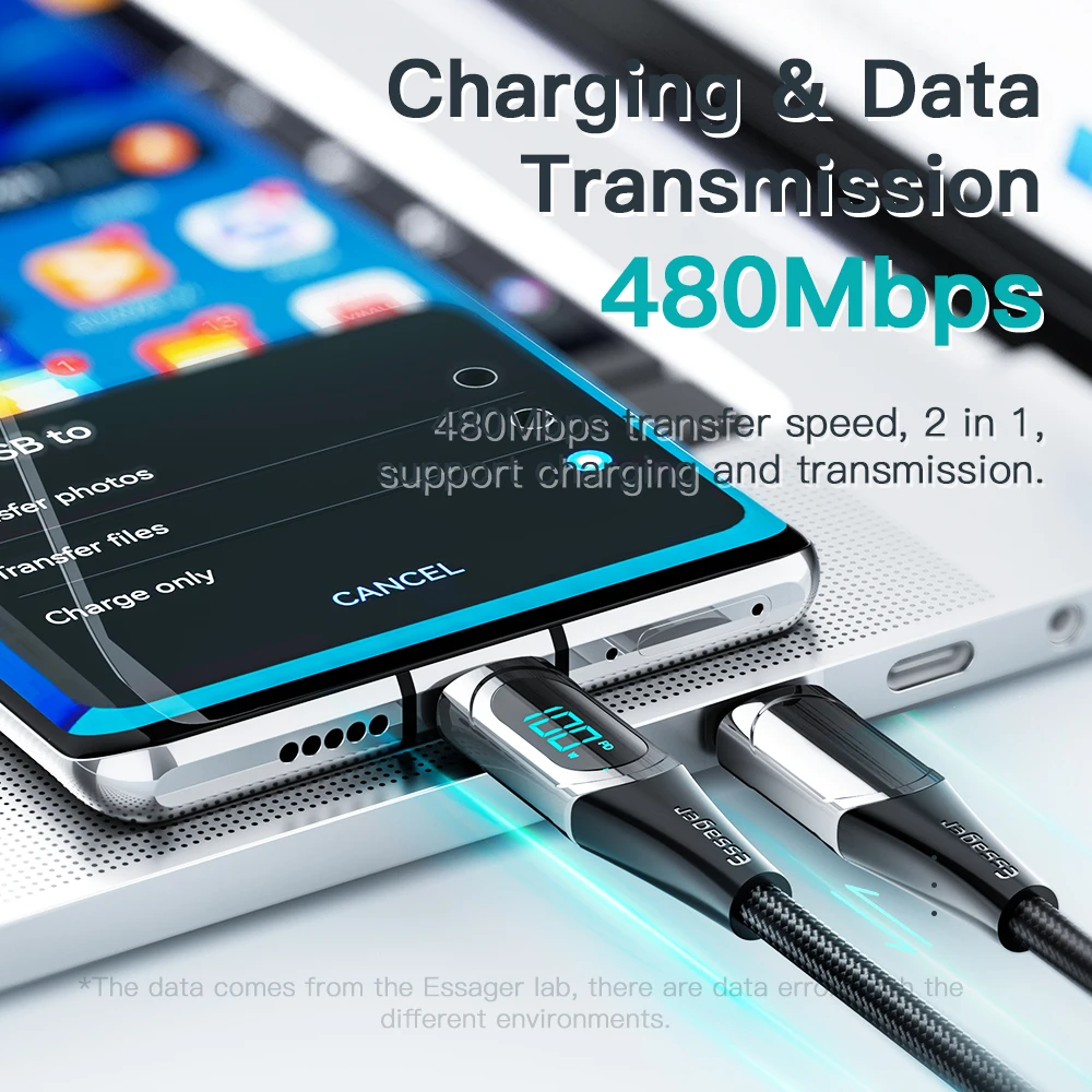 InstantConnect USB-C to USB-C  100W PD ultra-fast charging cable for USB-C  device