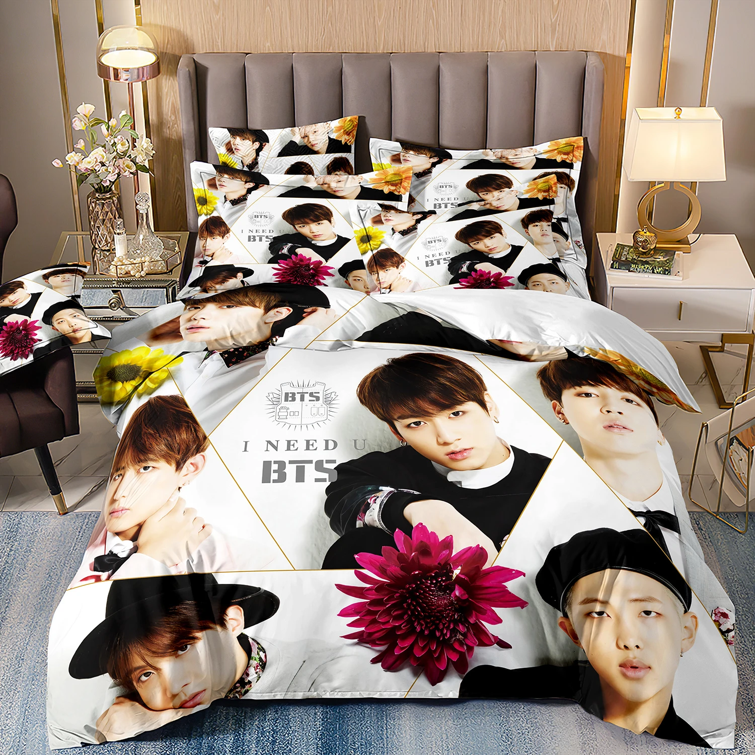 Kpop stor menino grupo cama banda de música toda a temporada conjunto cama dupla 3 peça consolador capa edredão duplo rei conjunto cama