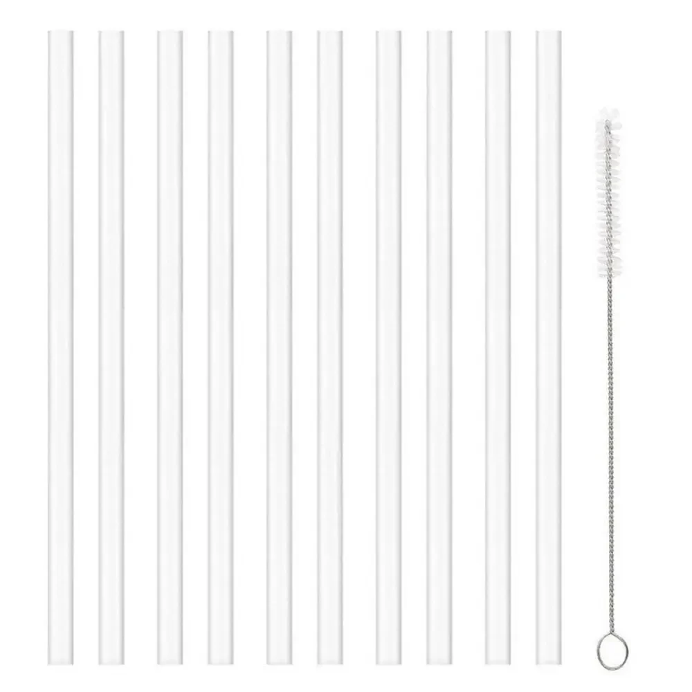 Durable Reusable Plastic Drinking Straw Set with Cleaning Brush