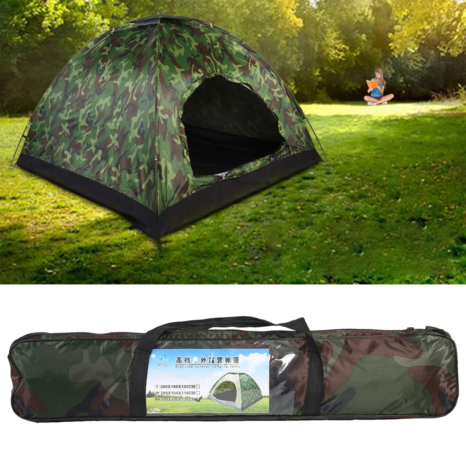 Camouflage Tent Family Tent Outdoor Outdoor Camouflage UV Waterproof Big for Family Camping Hiking