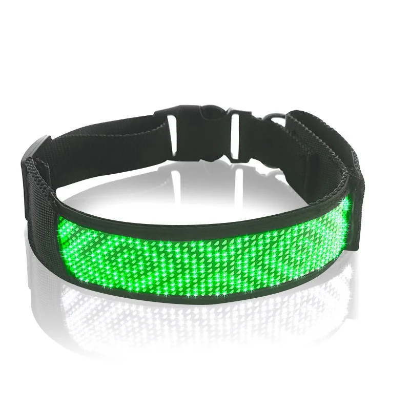 Bluetooth LED Display Dog Collar, Smart APP Programmable Flashing Light Up LED Dog Collar, Battery Rechargeable LED Dog Collar