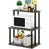 Turn-N-Tube 3-Tier Toolless Kitchen Storage Shelf, French Oak Grey/Black 5