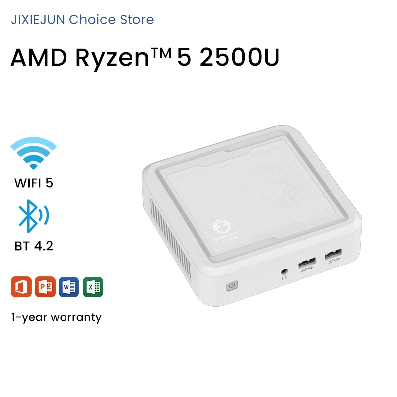 GenMachine New Ryzen 5 2500U Mini PC Windows 11 Pro DDR4 Dual Channel NVMe M.2 SSD WIFI5E BT4.2 Настільний офісний ігровий комп’ютер