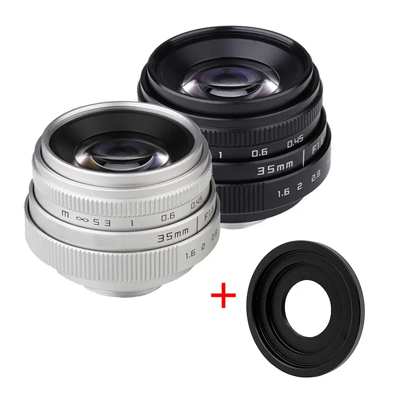 Camera Lens TL 35mm F1.6 Manual Focus MF Prime Camera Lens + C-ring Mount For Canon EOS Nikon N1 Fuji C-FX Sony NEX Olympus Micro 4/3 C-M4/3