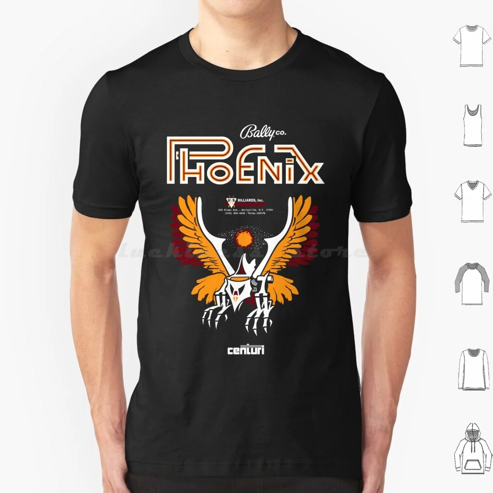 Phoenix Retro Arcade Vintage T Shirt Cotone Uomo Donna Stampa Fai Da Te Phoenix Arcadian Videogioco Cabinet 80S 90S 70S Console Galaxian