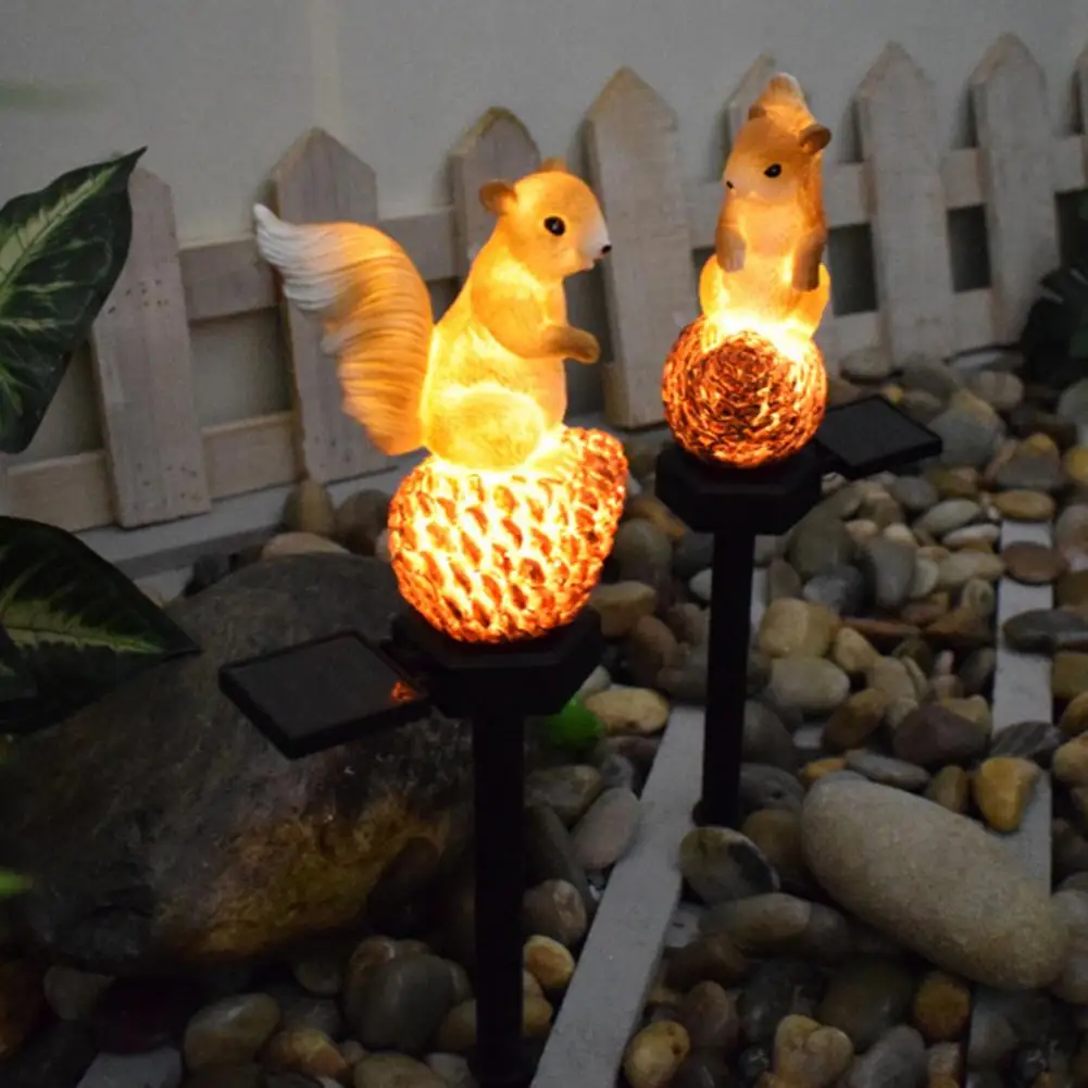 In-ground Garden Light Weather-resistant Garden Light Solar Squirrel Garden Light Intelligent Yard Decoration with Great