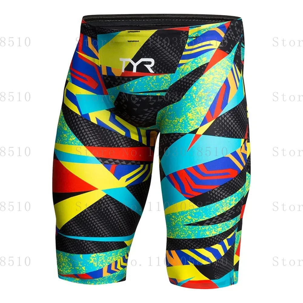 Mens Swim Trunks Lycra Pattern Beach Shorts Quick Dry Maritime Sports Swimming Pantalones Jammer Surfing Pants Safety Knickers 3