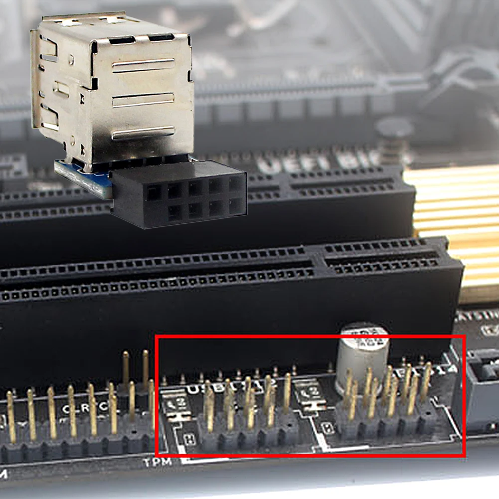 USB 2.0 A 타입 암 어댑터 컨버터 PCB 보드 내부 컴퓨터 커넥터, 마더 보드 헤더, 2 포트, 9 핀, 10 핀, 1, 2, 3, 4 개