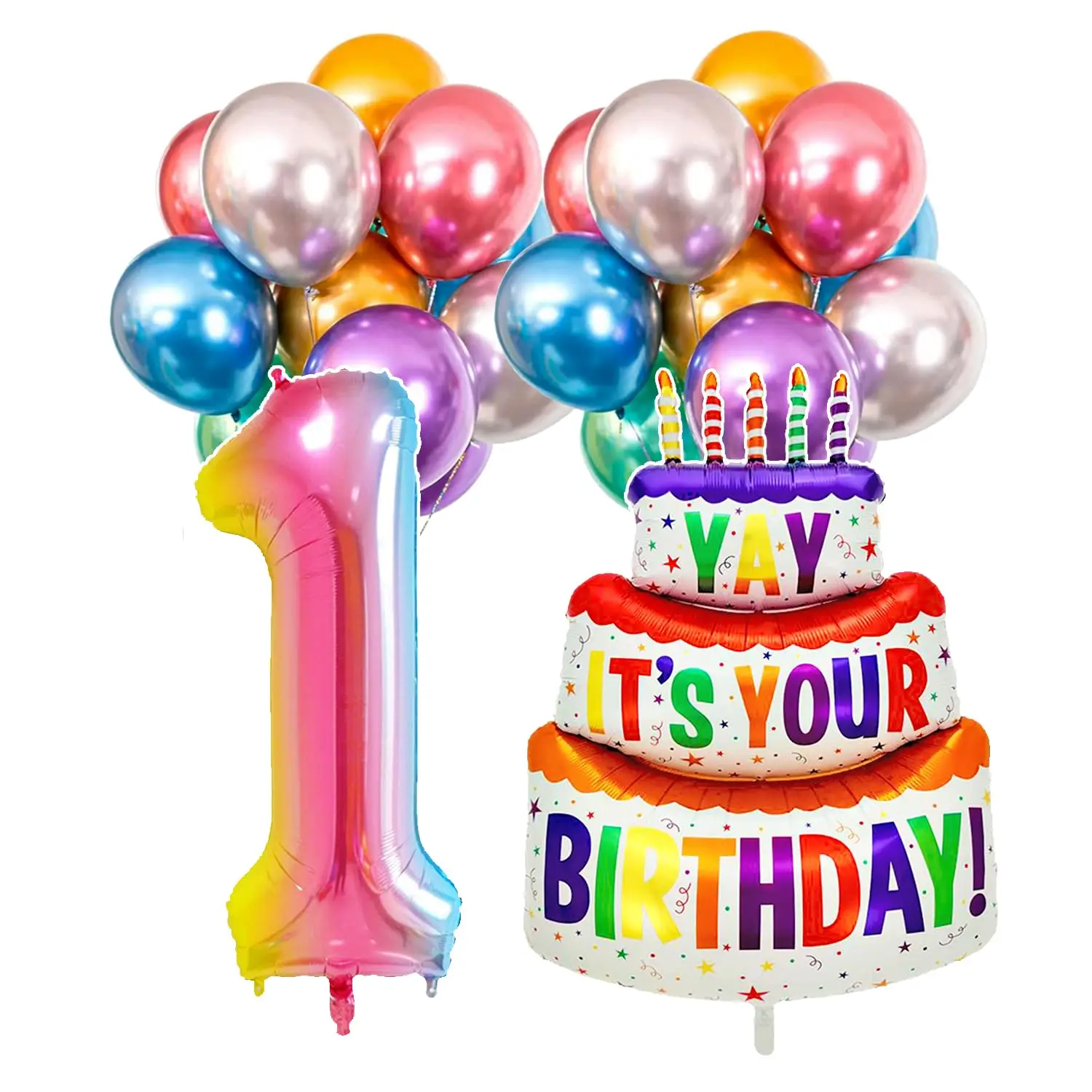 20 Stück Regenbogen Farbverlauf 32 Zoll Zahlen Geburtstags torte Folie Luftballons 0-9 Jahre alte Jungen Mädchen Baby party Hochzeits feier Dekorationen – Detail 6