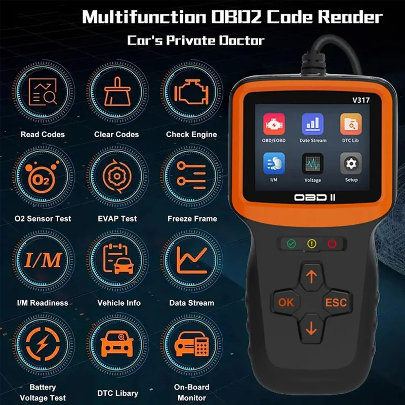 Advanced OBD2 Car Diagnostic Tool with Lifetime Free DTC Lookup