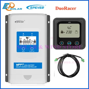 Epever Duo Racer MPPT Controller solare 20A 30A carica solare doppia batteria 12V/24V telecomando per Campe DR2210N-DDS DR3210N-DDS