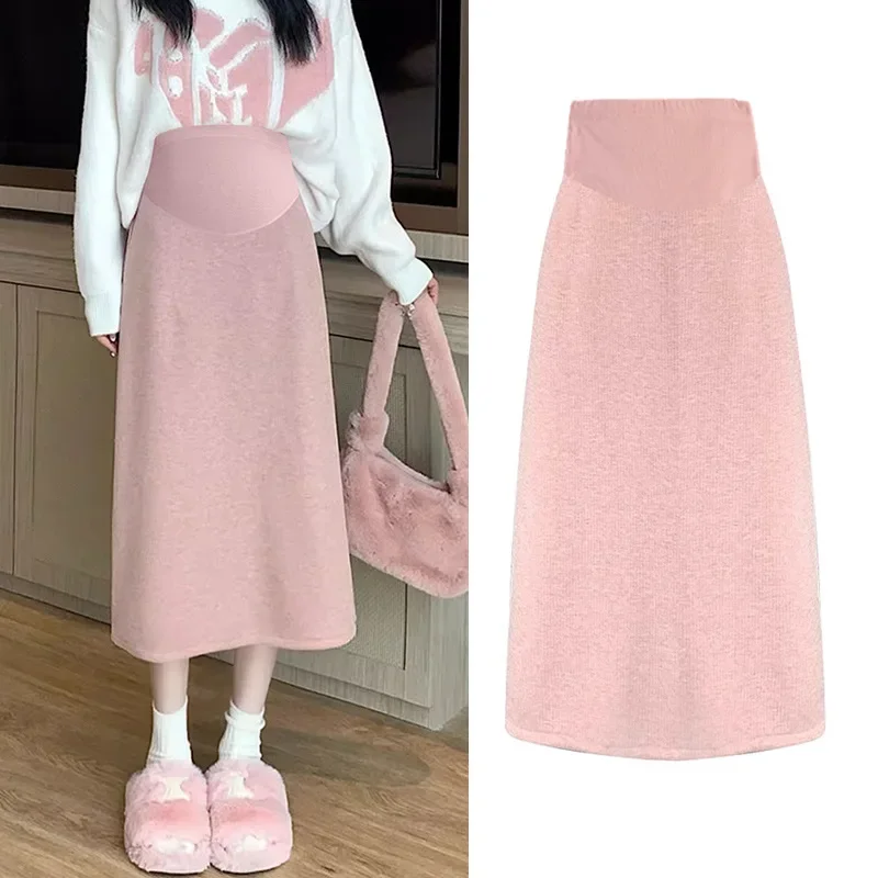 Maternity Skirt Split Design Autumn Collection Half-length Spring Summer Autumn Seasonal Women Pregnant Ladies A- Line Skirts