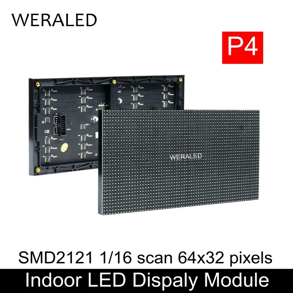 2 pcs/lot Indoor P4 SMD Full Color 64x32 Pixels LED Panel Black Lamp 256mmx128mm led modules,led module,led panel light