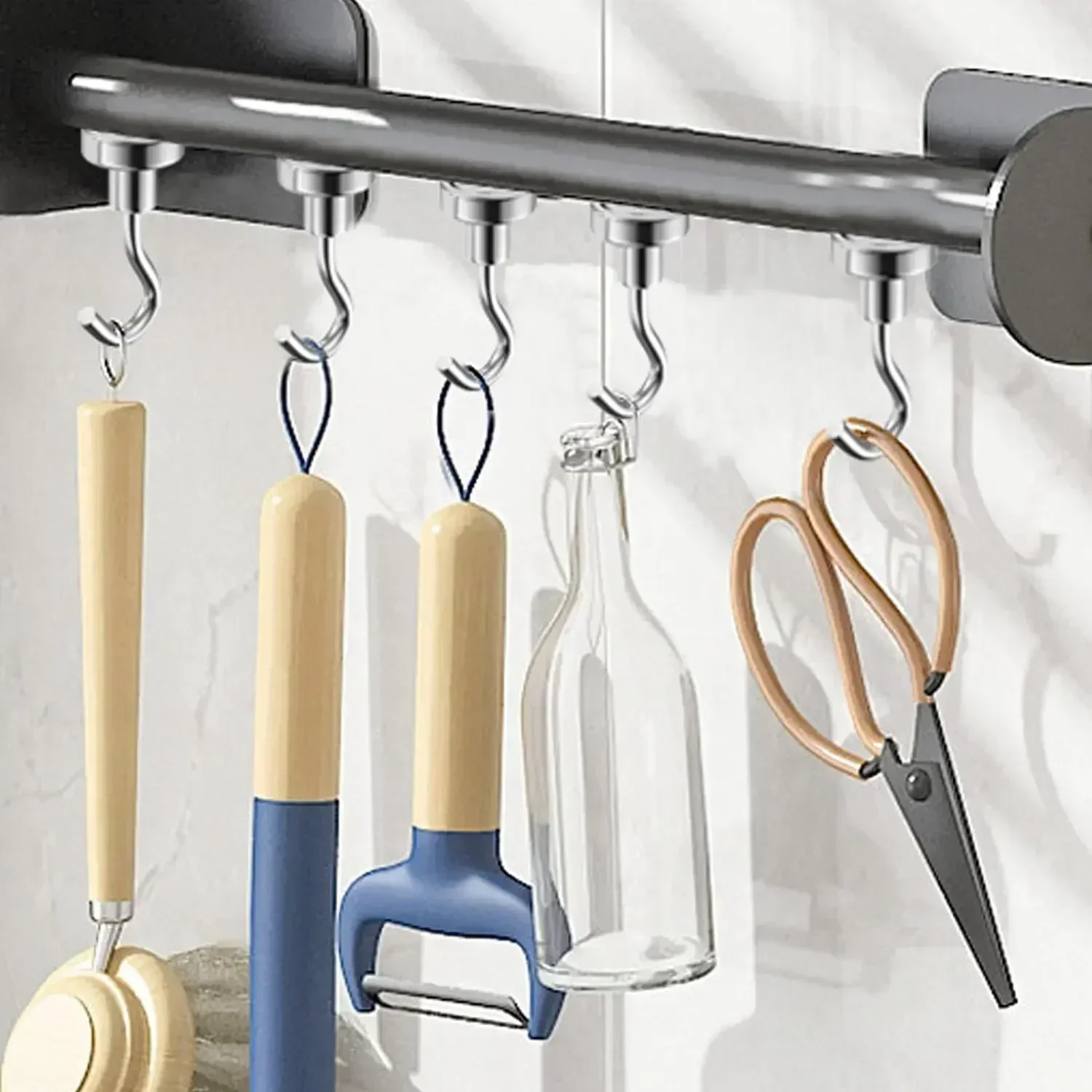 Description Picture 5 of item10/1Pcs Metal Strong Magnetic Hook Wall-Mounted Heavy-Duty Magnetic Hook Key Clothes Home Kitchen Bathroom Storage Hook