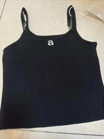 Design Sense Niche Black Beaded Letter-Printing Sleeveless Camisole Women's Summer Crop Tops Hot Girl Outer Wear Short Base Vest - Image 6