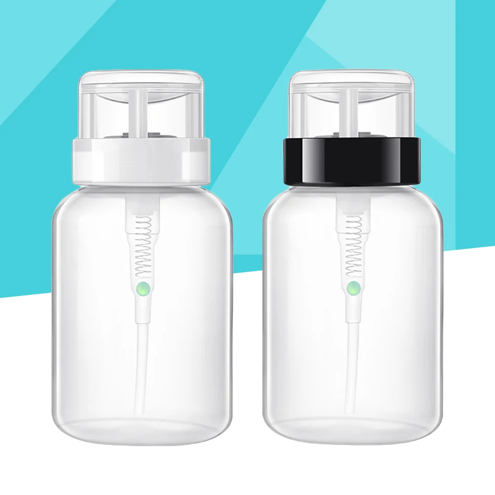 

2 Pcs Nail Polish Remover Bottle Plastic Containers Bottles Dispenser Waterbottle Pumping Empty Liquid Storage