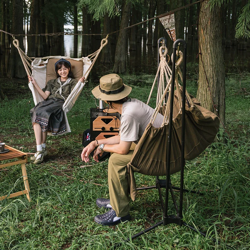 

Outdoor Swing Hammock Recliner Outdoor Camping Cradle Rocking Chair Bedroom Glider