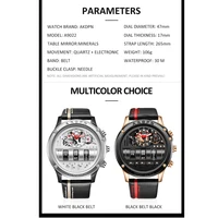 Montre à Quartz électronique de luxe pour hommes montres d'affaires hommes créatifs montre-bracelet Unique rotation Date bracelet en cuir montres 6