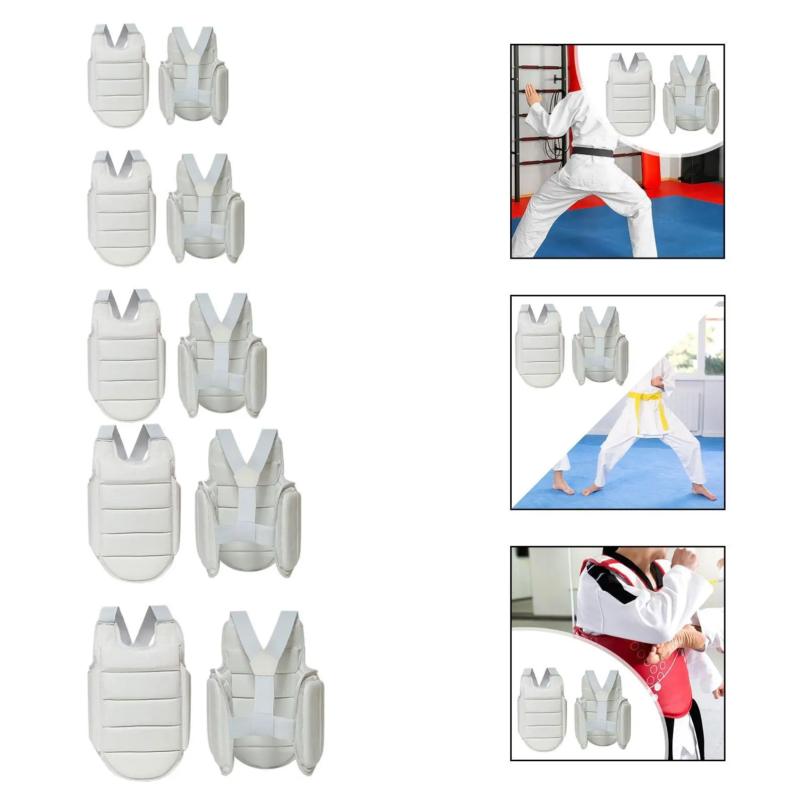 Karate Chest Protector PU EVA Taekwondo Protector for Football Sanda Boxing