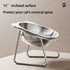 Cat Bowl 304 Stainless Steel Raised Cat Food Bowl Slanted Neck Guard Unbreakable Drinking Water Bowl Supplies For Puppy Cat 3