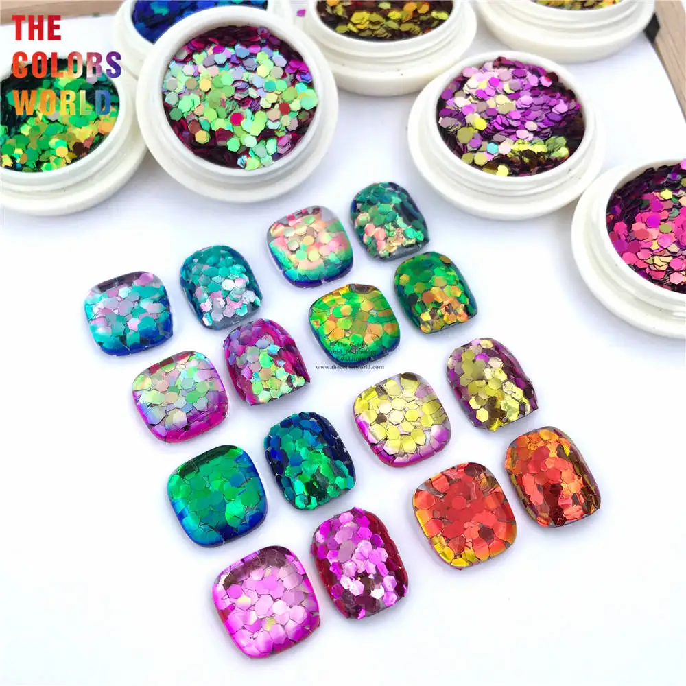 Tct-690 Camaleonte Colore Esagono Color Shift Nail Glitter Brillo De Mariposa Sommerfugl 네네일 Gel Funkeln Accessori Bulk
