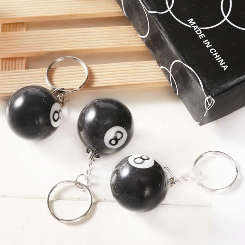 

Jewelry Gift Mini Snooker Bag Accessories No. 8 Resin Ball Lucky Black 8 Keyring NO.8 Key Chain Key Ring Billiards Keychain