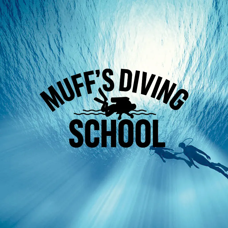 

Muff's Diving Waterproof Reflective Stickers for Car Decorate White Black Engraved Stickers