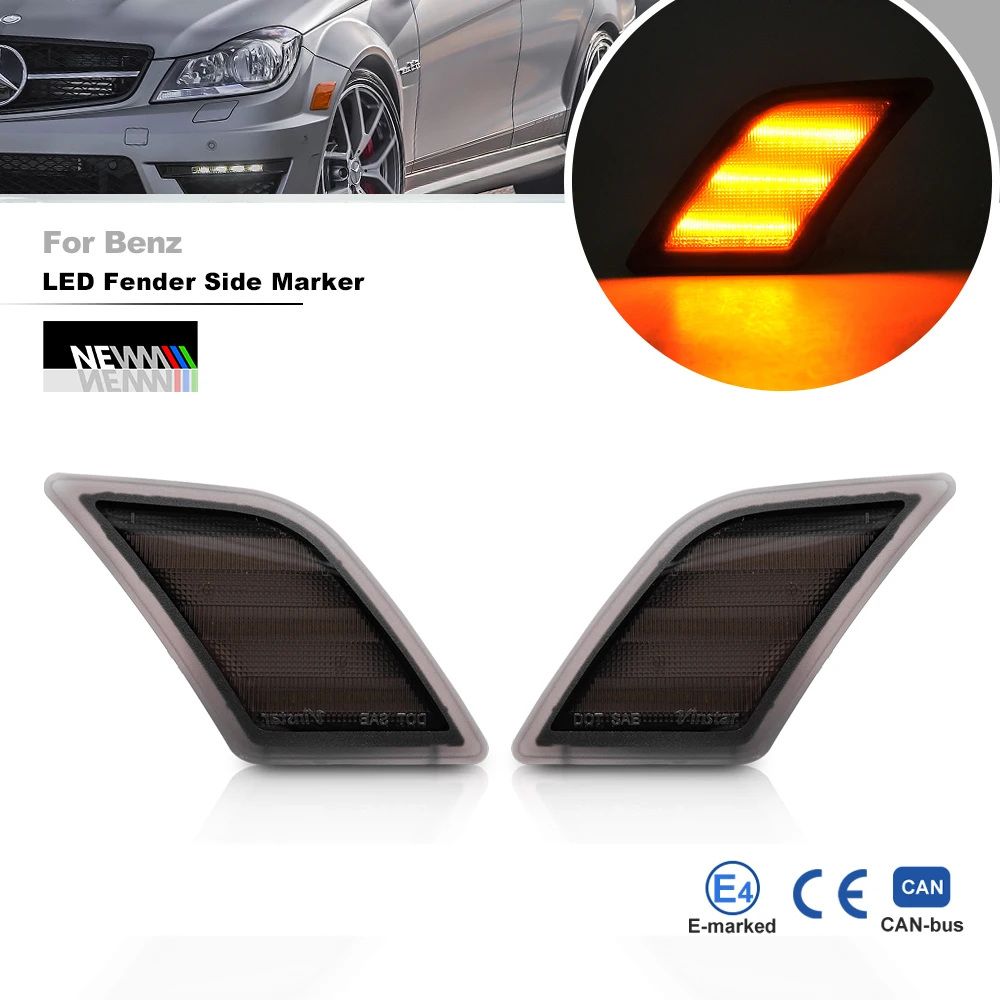

Переднее крыло желтого цвета для Benz W204 C-Class C300 C350 C63 AMG 2008-2011, 2 шт.
