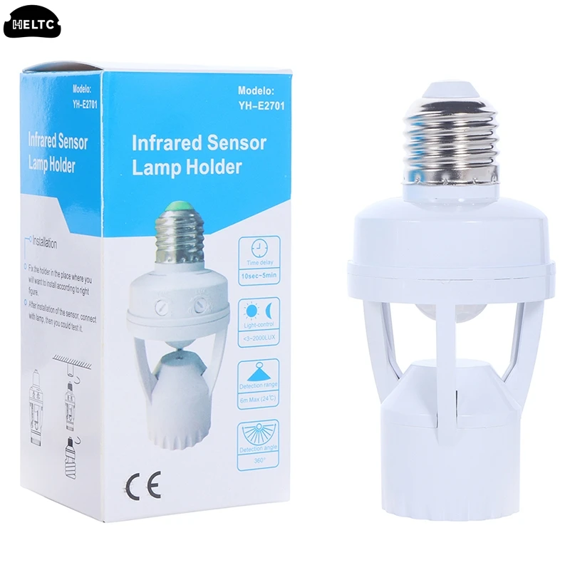 

Copper Foil Smart Light Bulb Switch 220V PIR Induction Infrared Motion Sensor E27 LED Lamp Base Holder Socket Adapter Converter