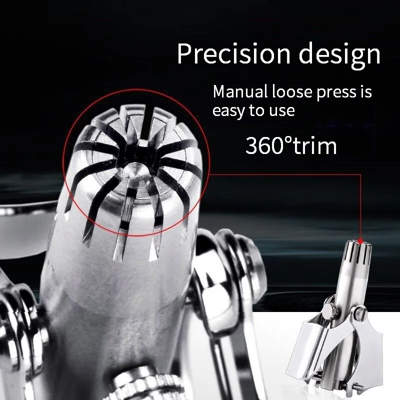 Nose Hair Ear Trimmer For Men Stainless Steel Manual Washable Portable Nose Vibrissa Razor Shaver