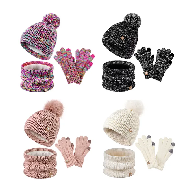 Kids Winter Hat Gloves Scarf Sets