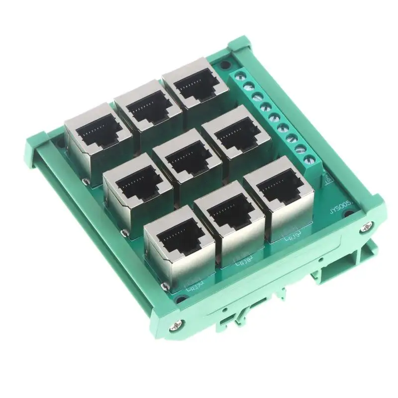 Für RJ45 8p8c Ethernet-Port-Klemmenblock-Adapter mit 9 Schraubklemmen und DIN-Schienenmontage-Design für Netzwerkverbindungen. – Detail 11