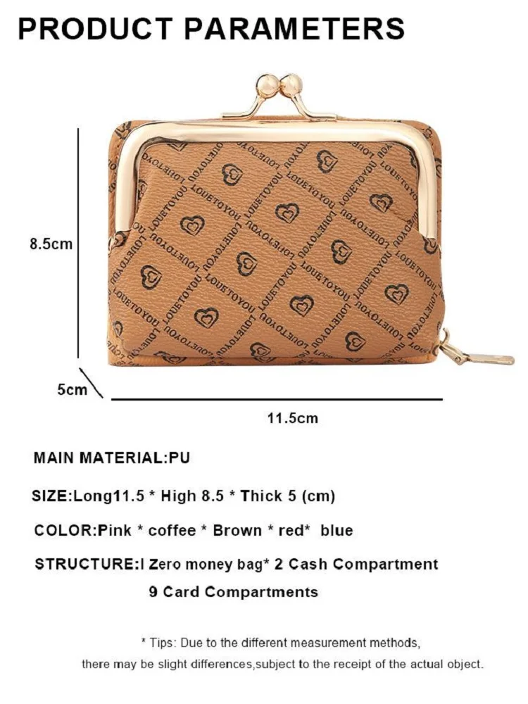 Ladies Wallets Fashion Zipper Card Holder Wallet Coin Pocket Leather Print Minimalist Purse Key Case carteras women wallet