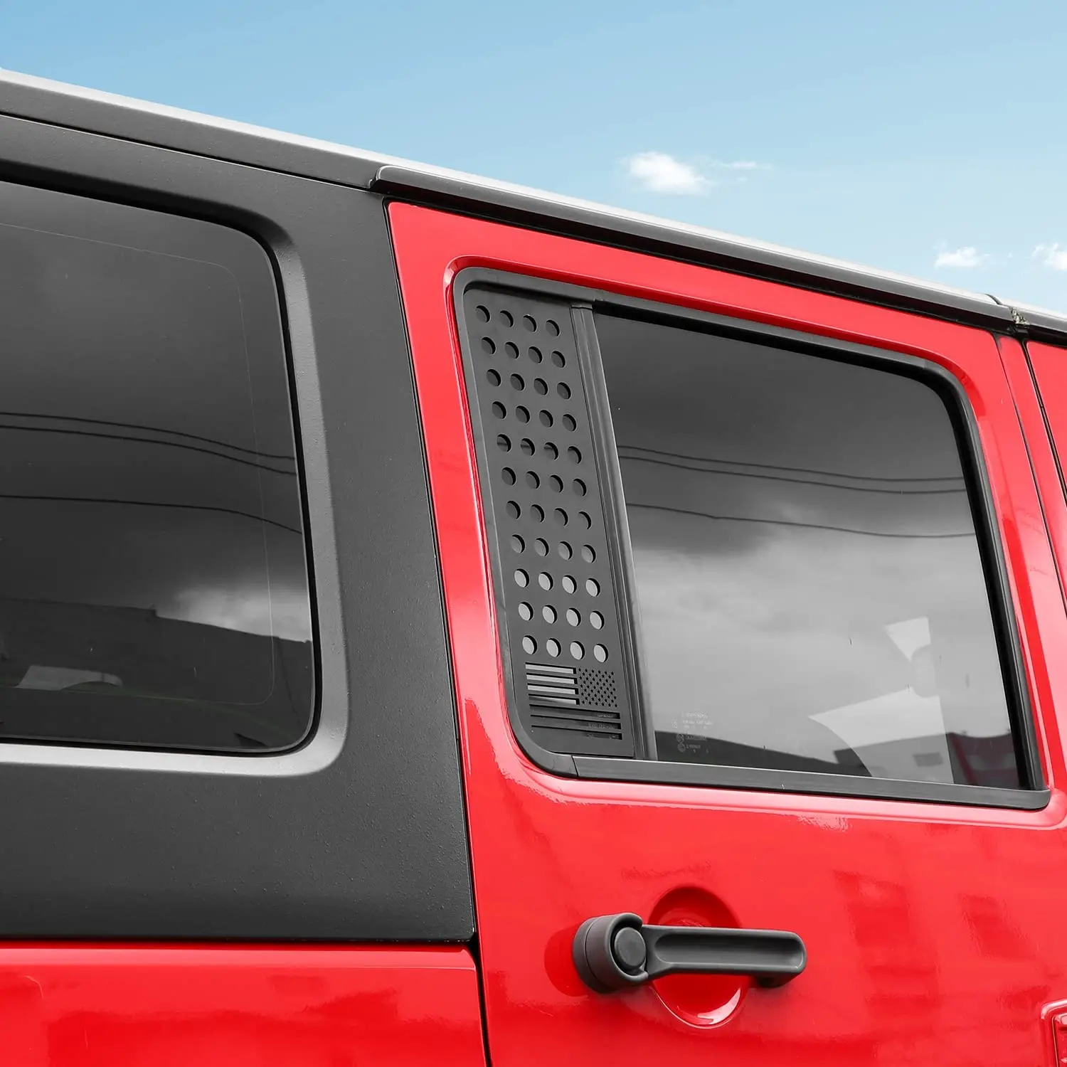Car Rear Triangle Window Glass Panel Trim for Jeep Wrangler JK JL Unlimited Gladiator JT 2007-- 4-Door car rear window cover