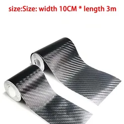Carbon Fiber Pattern Anti - Scratch Door Sill Protective Sticker - 10cm x 3m (Black)