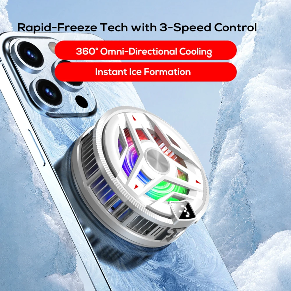 Magnetic RGB Phone Cooler with Adjustable Temperature Control