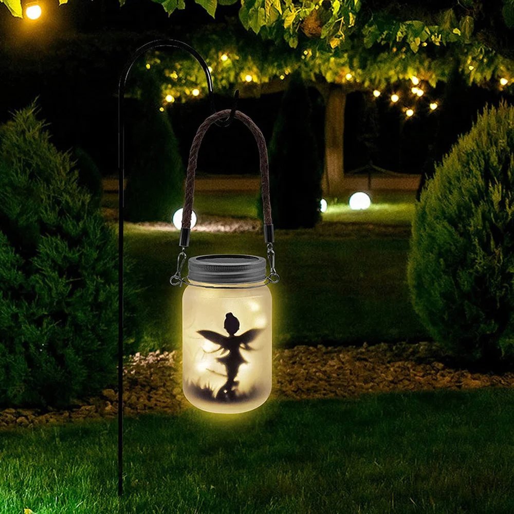 Solar Fee Laterne Lichter Outdoor Weihnachten Dekoration DIY Glas