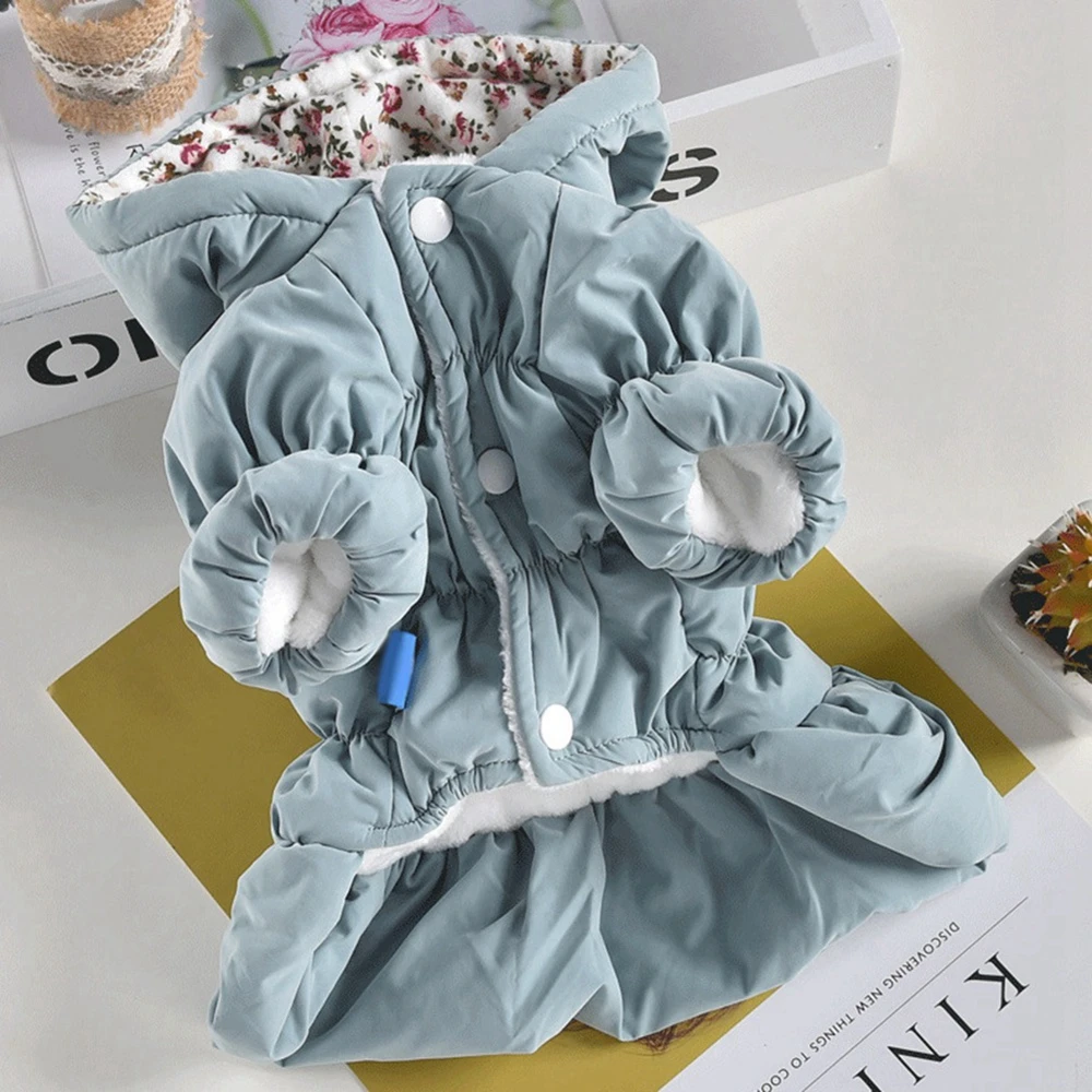 Winter Pet Clothes Warm Dress Hoodie Floral Bubble Skirt Dog Autumn Winter Coat Outfit Clothes