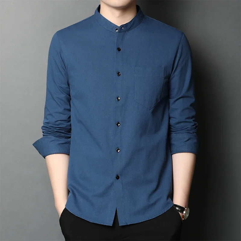 Men's Elegant Shirt | Stand-Up Collar