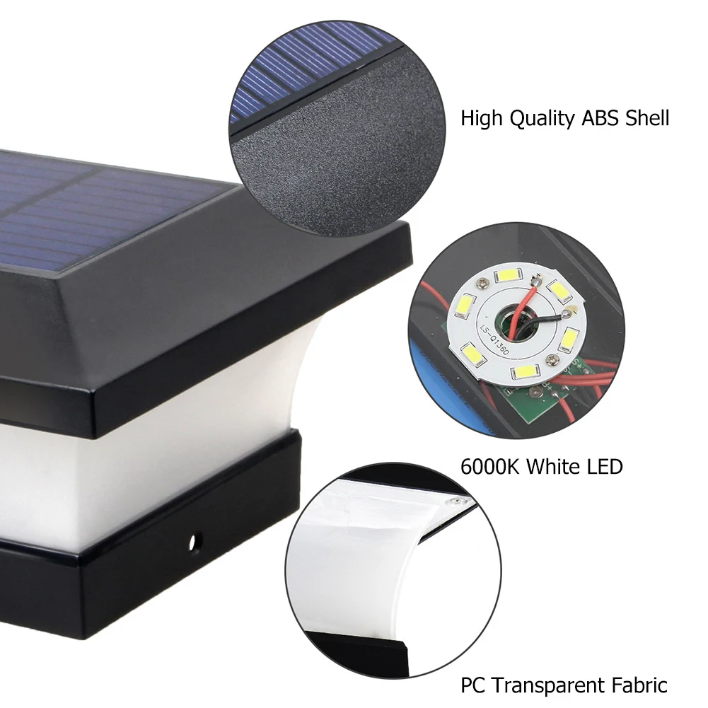 Outdoor Solar Post Lights - Modern Column Lamps For Fence & Deck With Remote Control