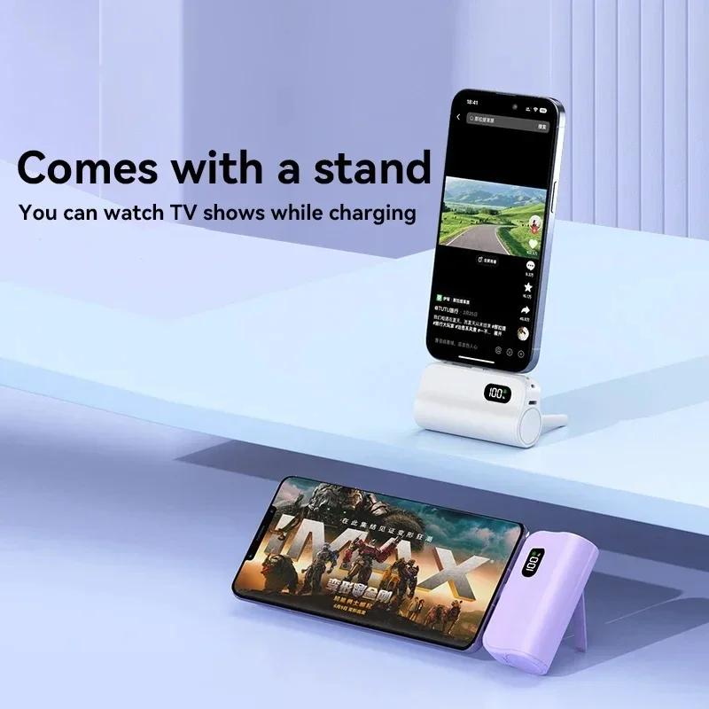 Portable Battery Charger Xiaomi Mini Power Bank 50000mAh 2-in-1 Large Capacity LED Digital Display Portable Fast Charging External Battery For IPhone