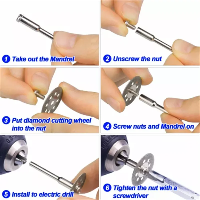 Diamond Cutting Wheel Set Drill Metal Cut Off Disc 50 Pcs for Dremel Rotary Tool