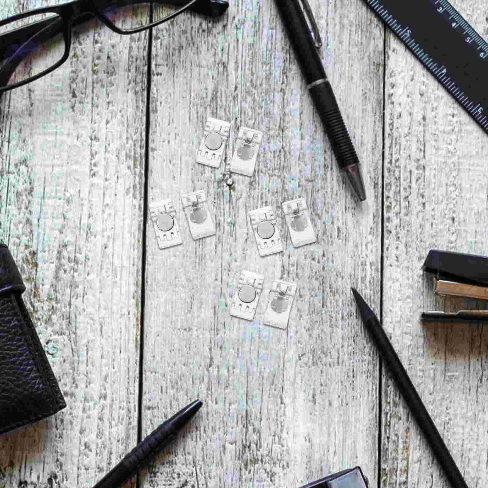 10 Pcs Spring Clamps Badge Clip Paper Clips Id Cards Clip Magnetic Wall Clips Small Spring Office Binding Supplies Wear