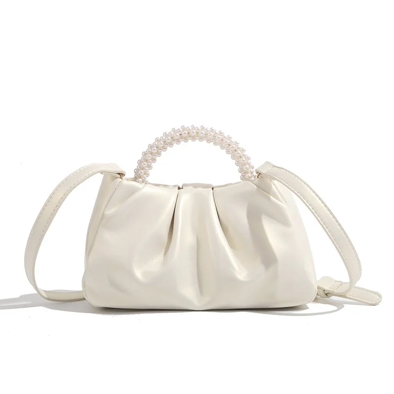 Handlebags For Women PU Cloud Bags Summer Pleated Leisure Armpit Bag Shopping Mini Shoulder Bags Dumpling Handbag Female