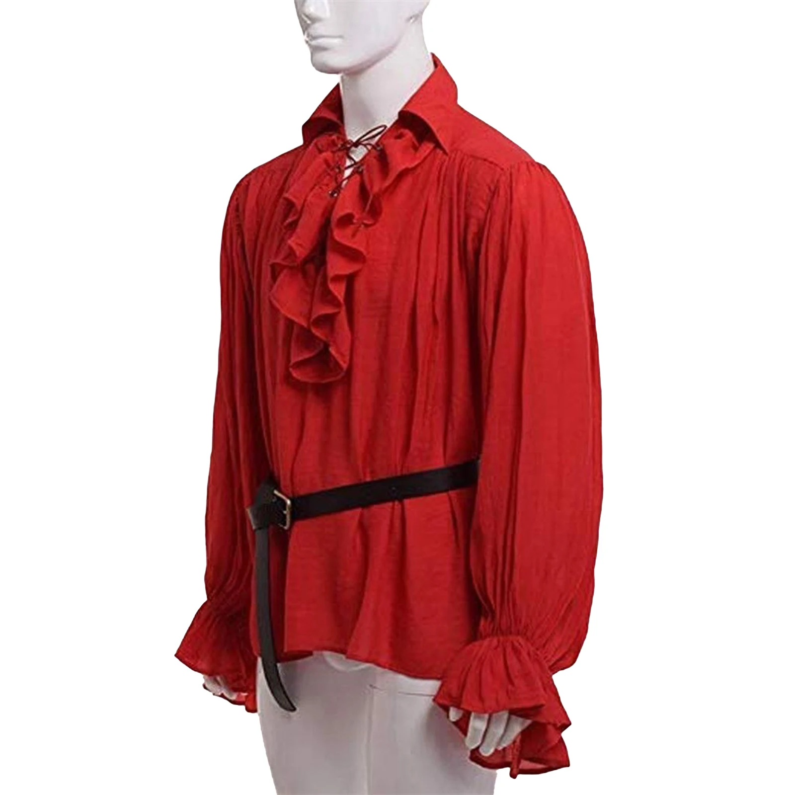 Mens Felújulás Viselet ruffled stv Ruhaujj csipkével Felfelé Középkori steampunk Tengeri rabló Ing cosplay princ drátem színpadon Viselet tops