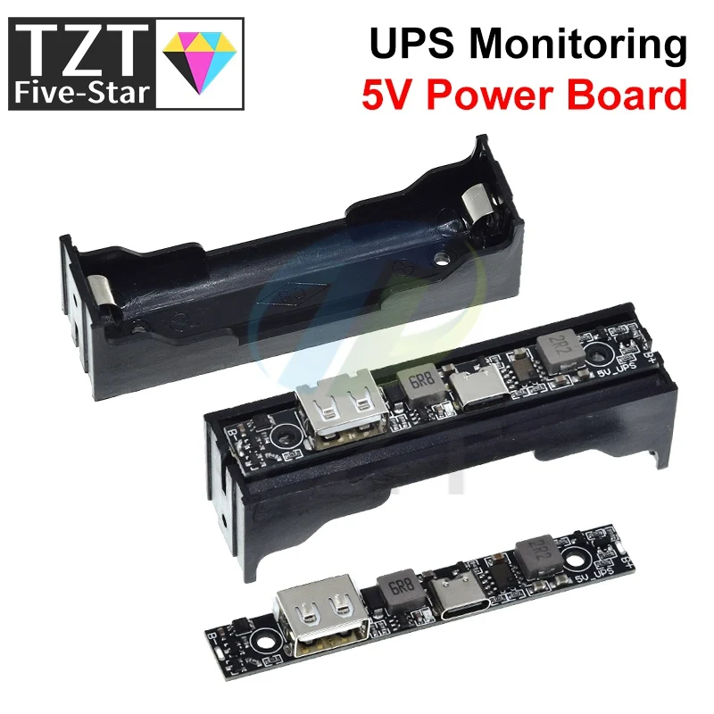 TZT 1/3 Stück DC 5V 18650 Lithium-Batterieladegerät DC-DC Step-Up-Booster UPS-Konverter Lade-Backup-Stromversorgung