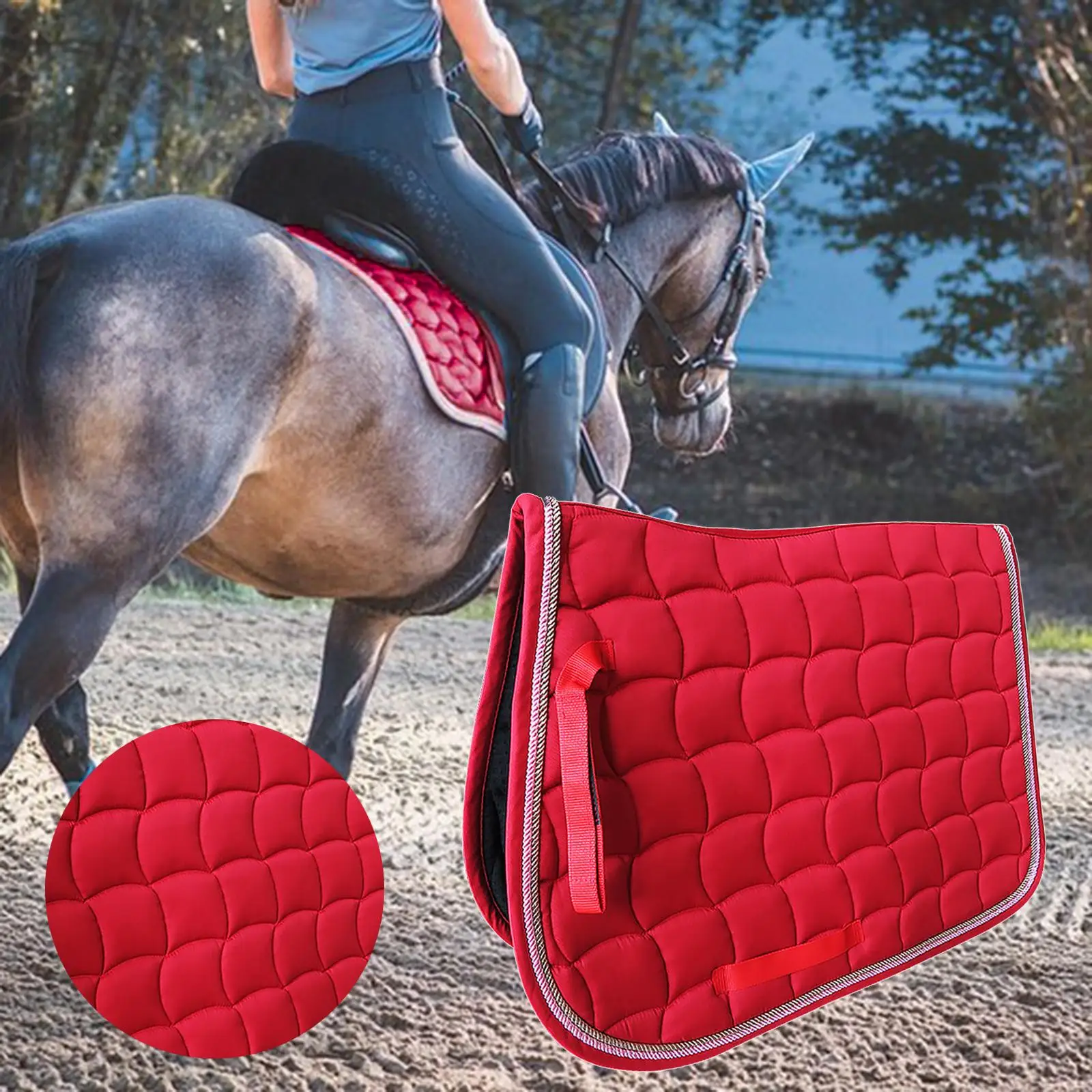 Horse Riding Saddle Pad Breathable Seat Cushion Anti-Slip Saddle Cushion Soft