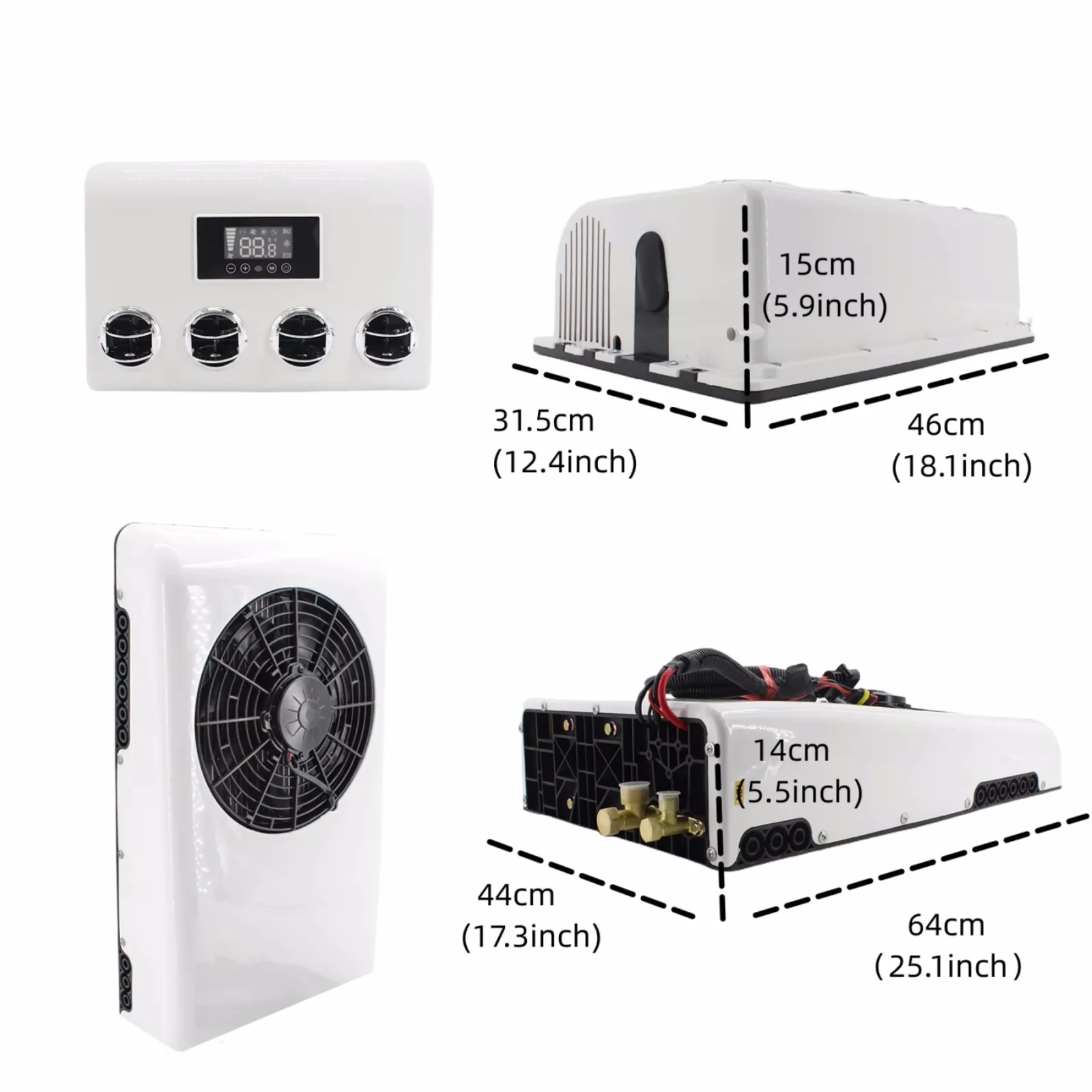 RV65F RV dedicated parking air conditioning 12V variable frequency cooling 24V RV modified hidden air conditioning